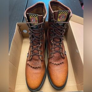 Justin Boots Men's Brown Leather Lace-Up Western Boots